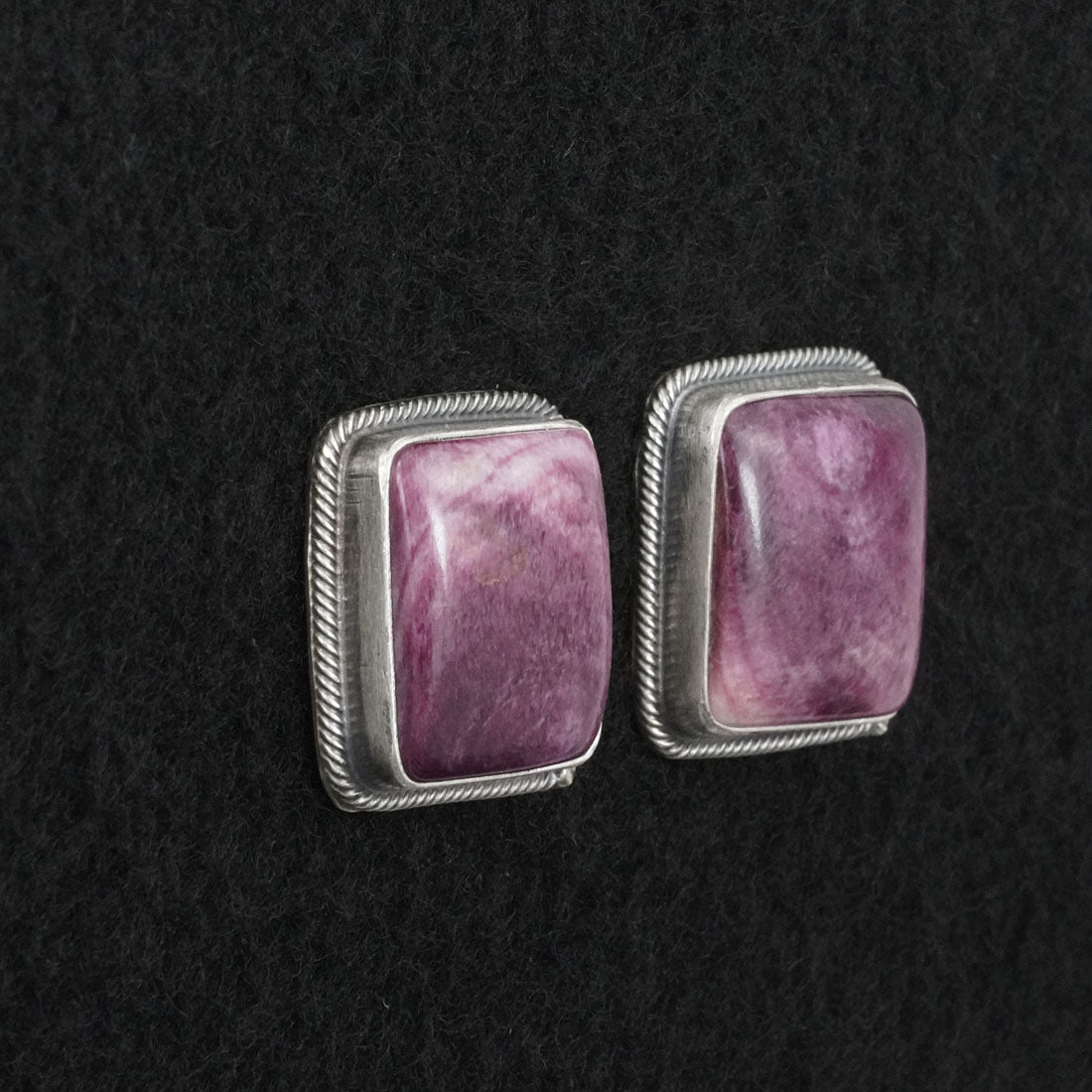 Kathleen Livingston Spiny Oyster & Sterling Silver Earrings