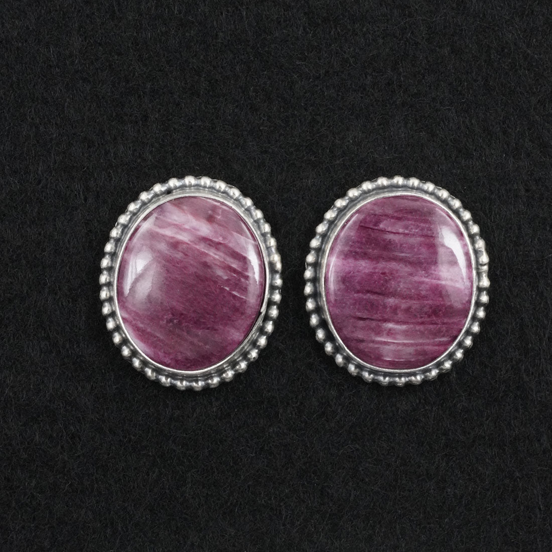 Kathleen Livingston Spiny Oyster & Sterling Silver Earrings