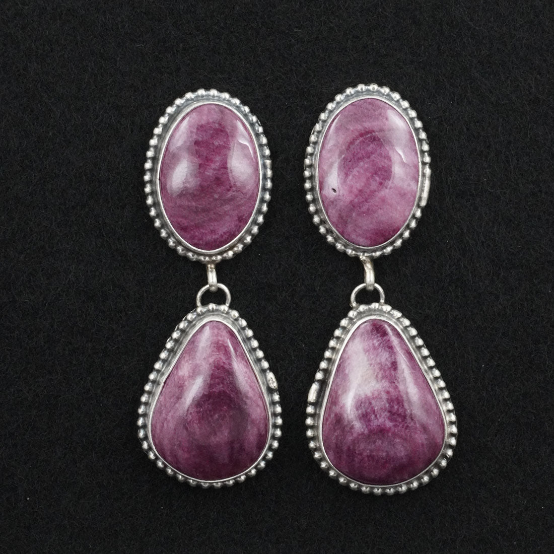 Kathleen Livingston Spiny Oyster & Sterling Silver Earrings