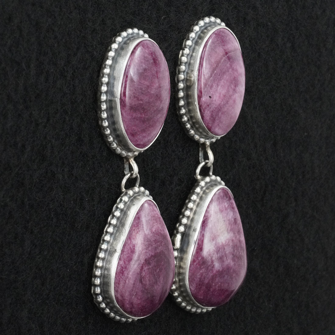 Kathleen Livingston Spiny Oyster & Sterling Silver Earrings