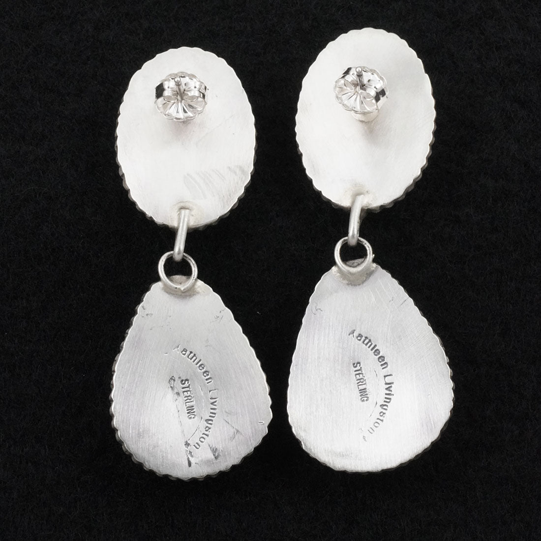 Kathleen Livingston Spiny Oyster & Sterling Silver Earrings