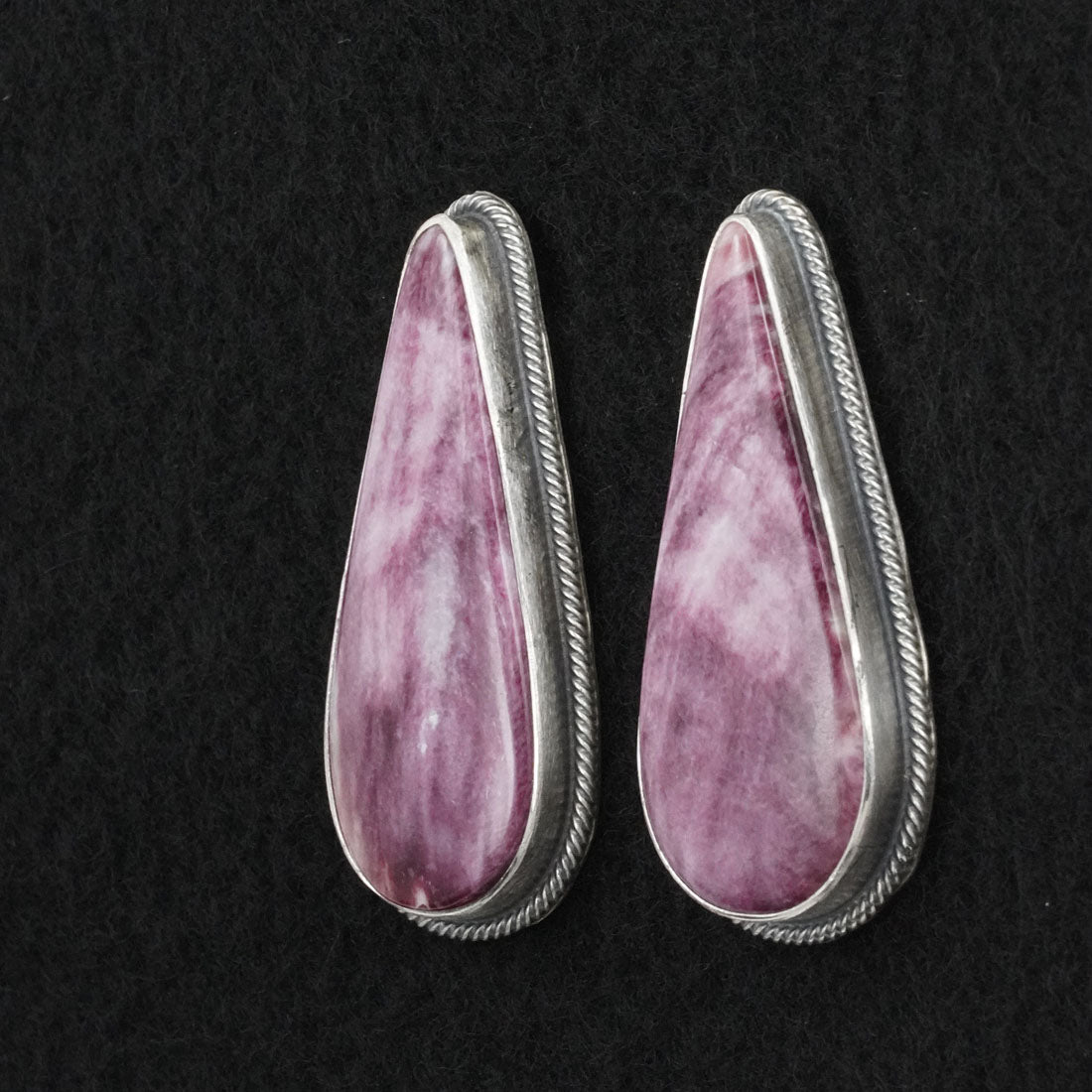 Kathleen Livingston Spiny Oyster & Sterling Silver Earrings