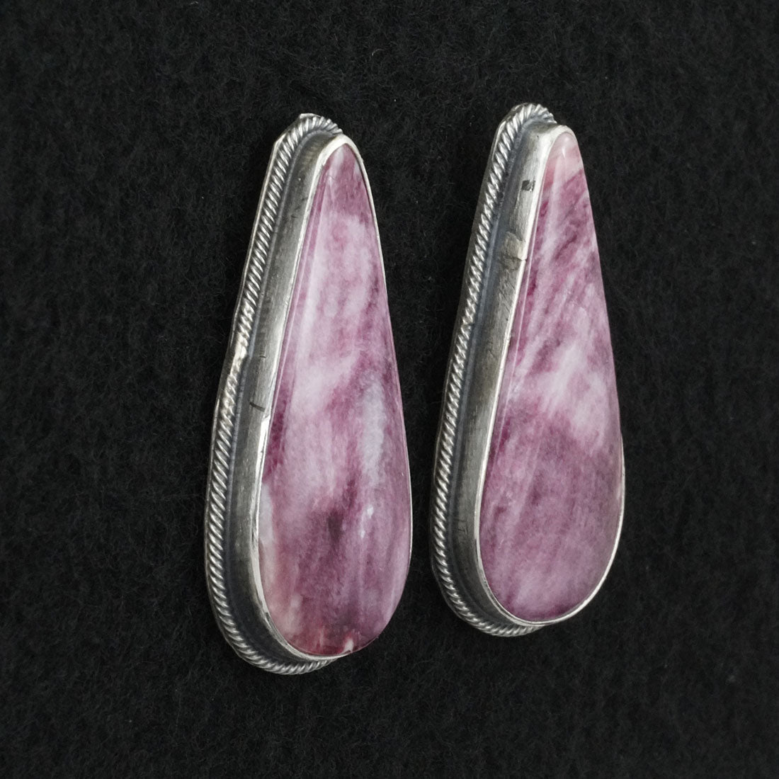 Kathleen Livingston Spiny Oyster & Sterling Silver Earrings