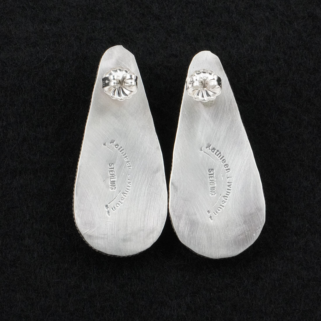 Kathleen Livingston Spiny Oyster & Sterling Silver Earrings