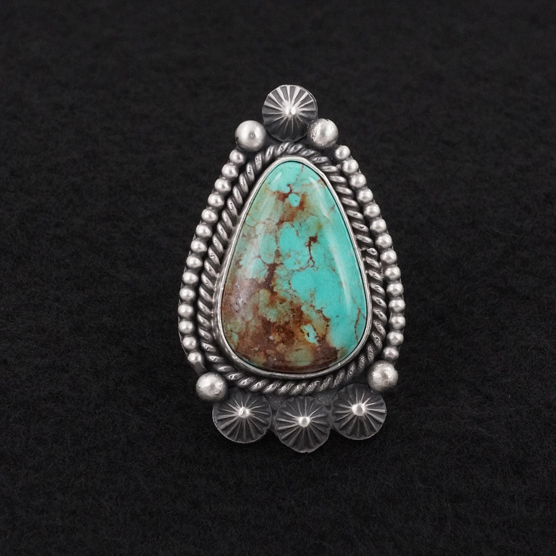 Michael Calladitto Turquoise & Sterling Silver Ring Size 9