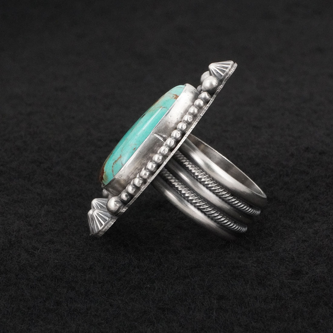 Michael Calladitto Turquoise & Sterling Silver Ring Size 9
