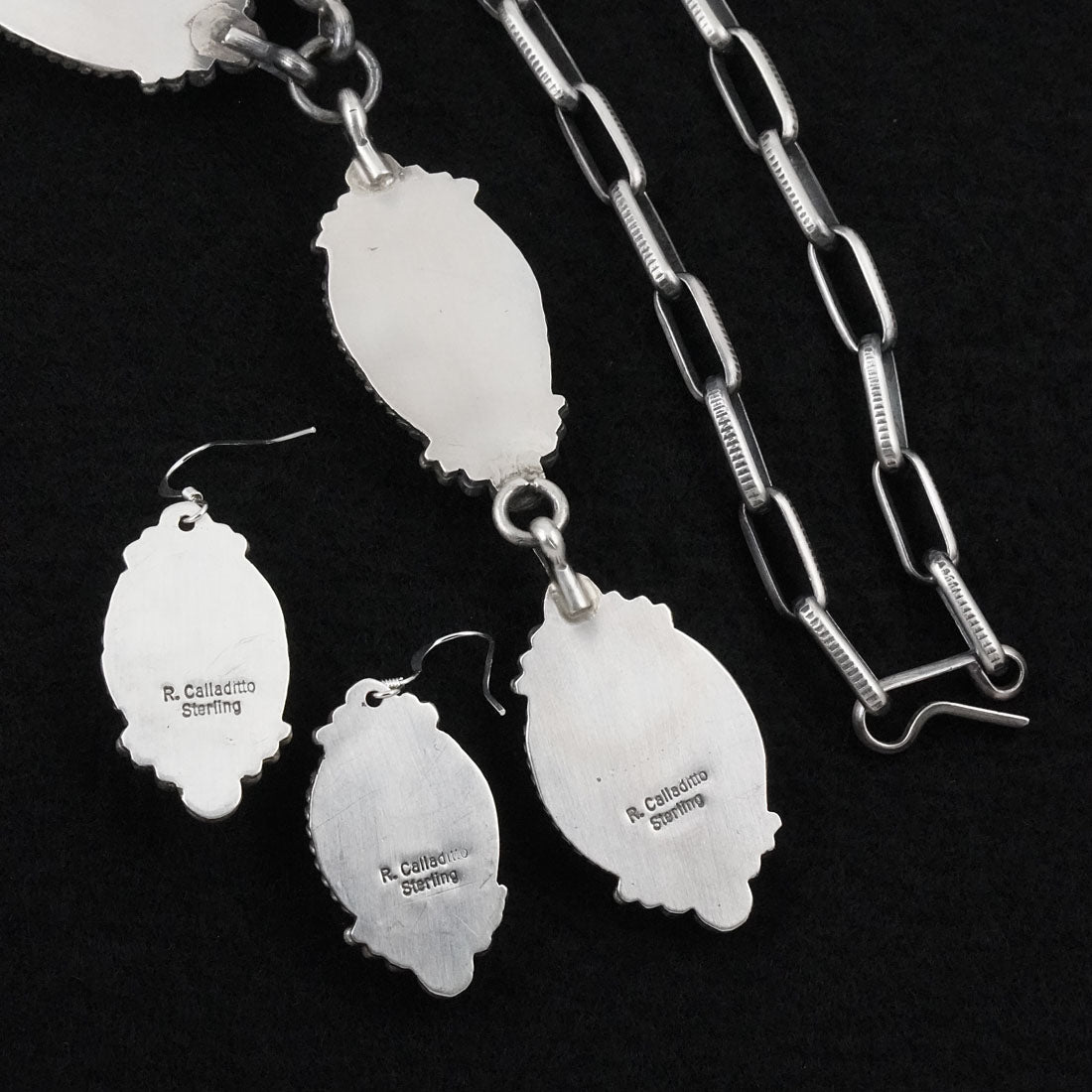 Rosita Calladitto Turquoise & Sterling Silver Necklace Set
