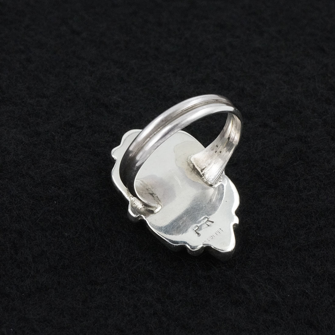 Priscilla Reeder Coral & Sterling Silver Ring Sz. 7.5