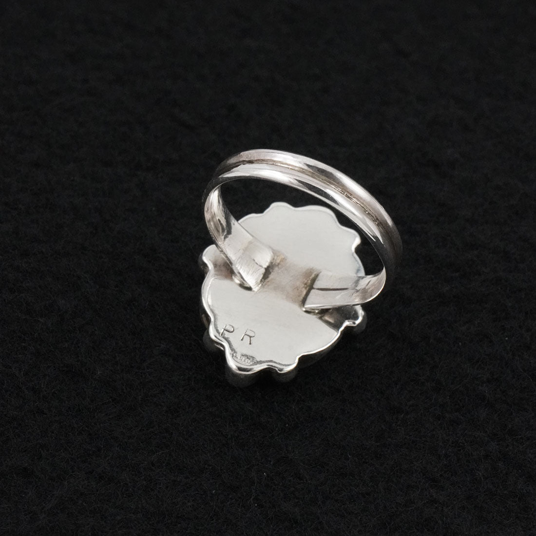 Priscilla Reeder Coral & Sterling Silver Ring Sz. 8