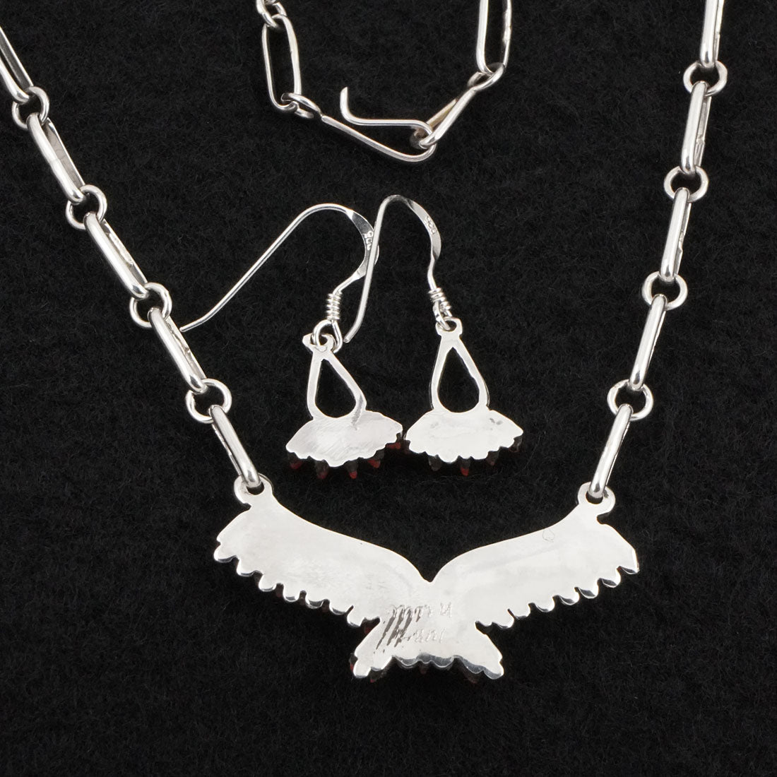 Mildred Ukestine Coral & Sterling Silver Necklace Set