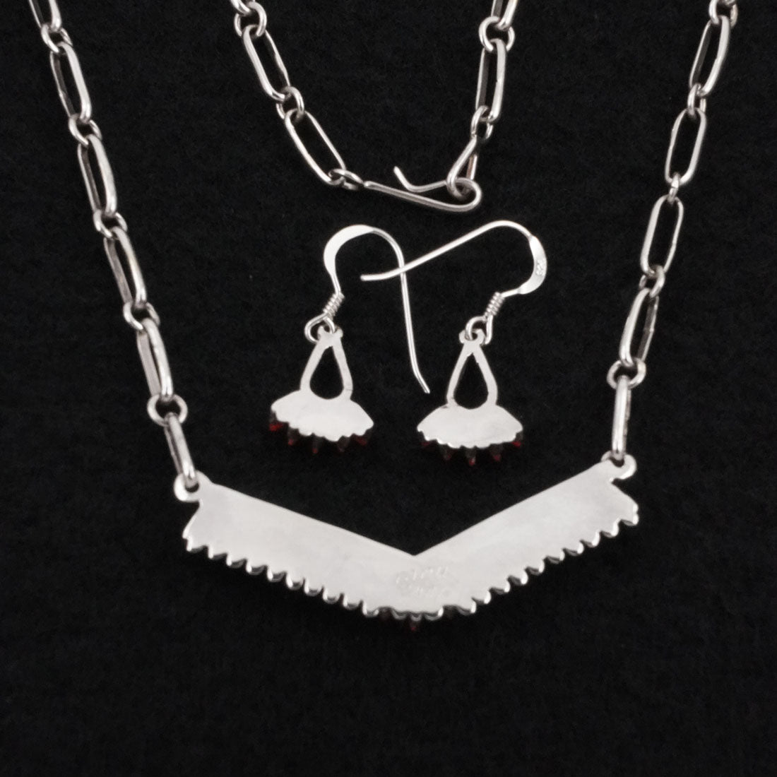 Mildred Ukestine Coral & Sterling Silver Necklace Set