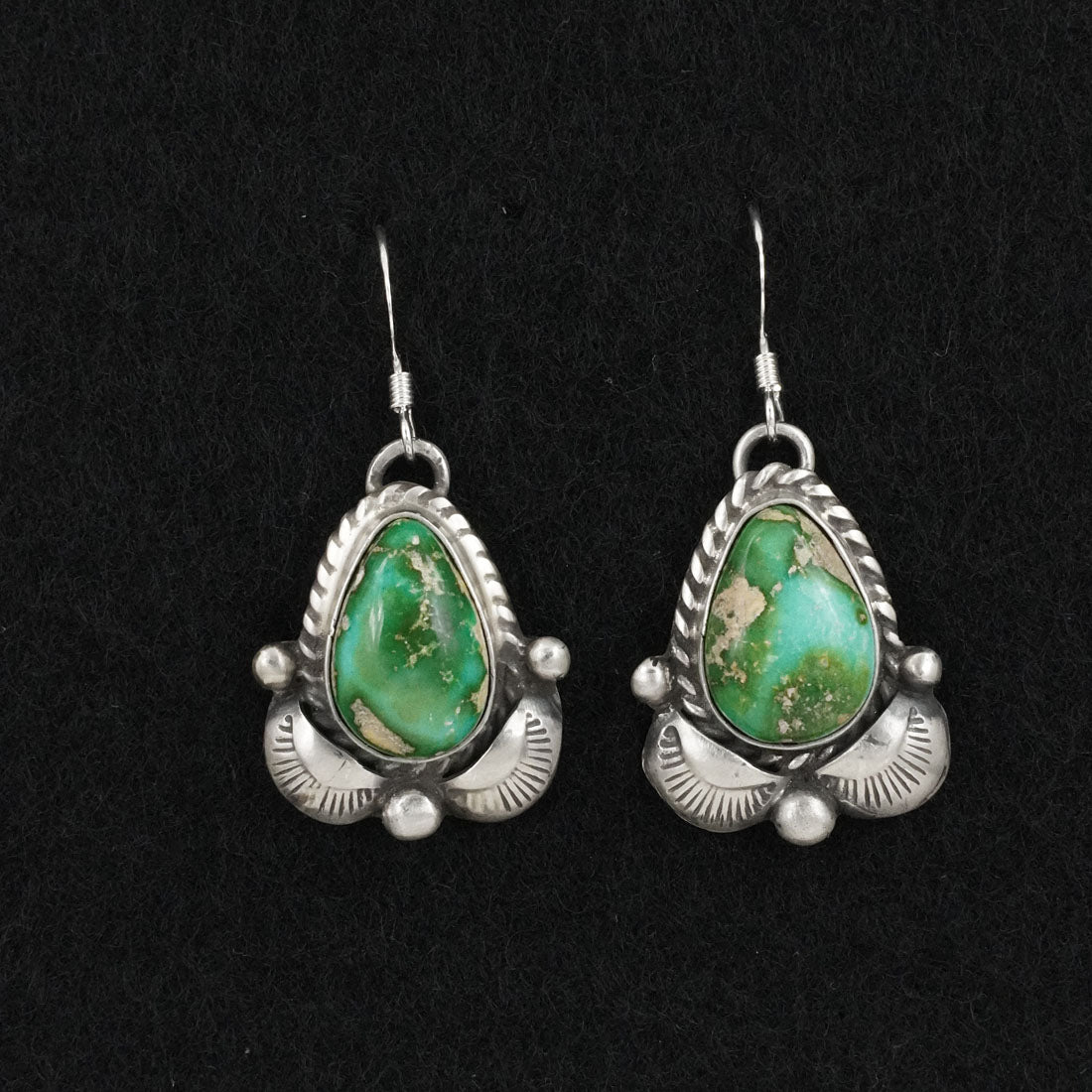 Vernon Johnson Turquoise & Sterling Silver Squash Blossom Set