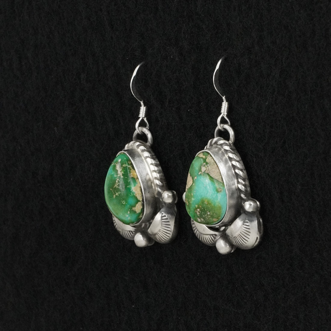 Vernon Johnson Turquoise & Sterling Silver Squash Blossom Set