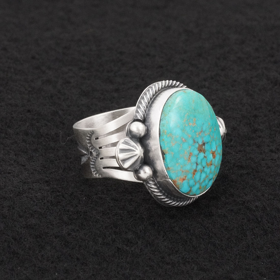 Daniel Benally Turquoise & Sterling Silver Ring Size 8