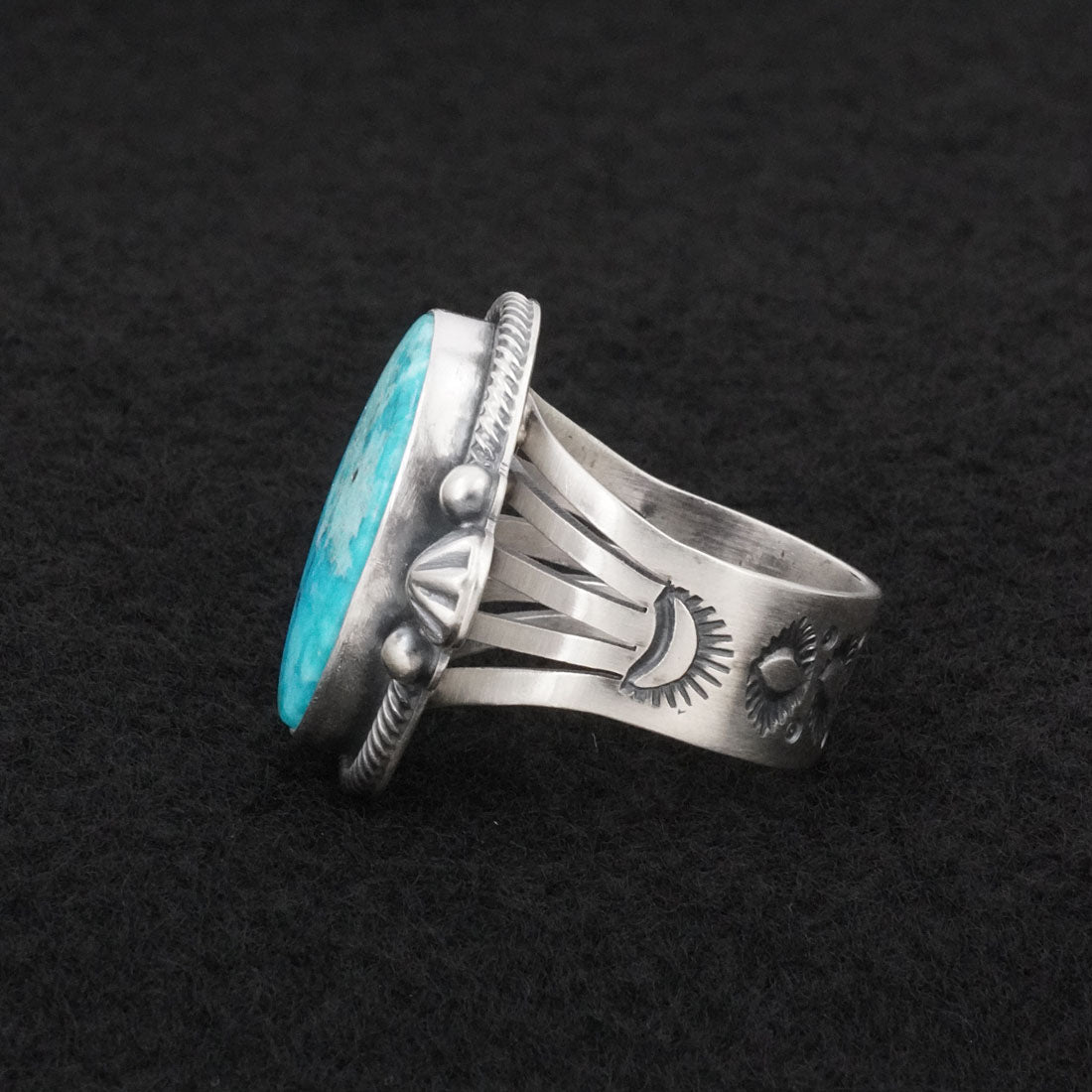 Daniel Benally Turquoise & Sterling Silver Ring Size 9