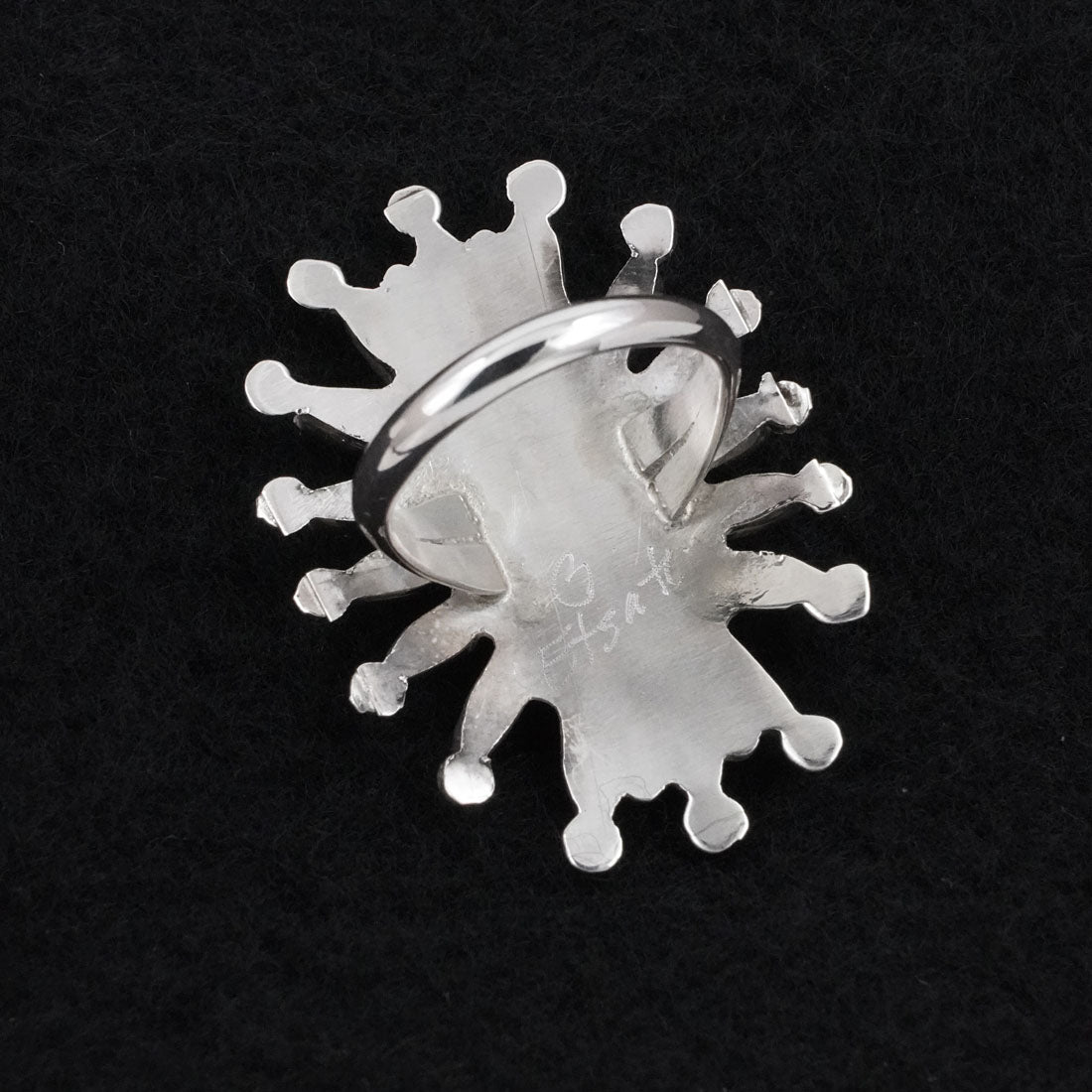 Jack Etsate Turquoise & Sterling Silver Ring Size 6.5