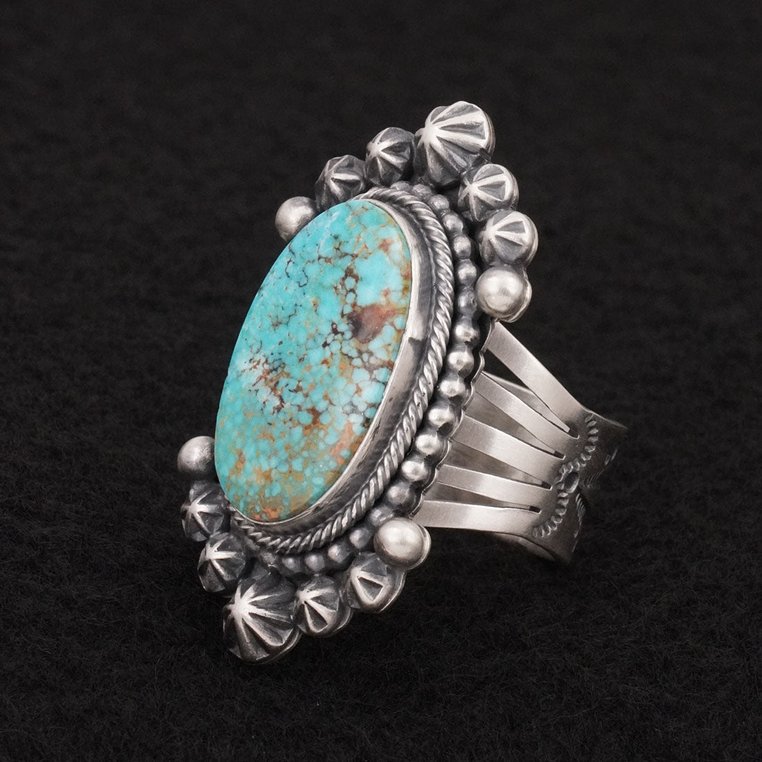 Daniel Benally Turquoise & Sterling Silver Ring Size 8.5