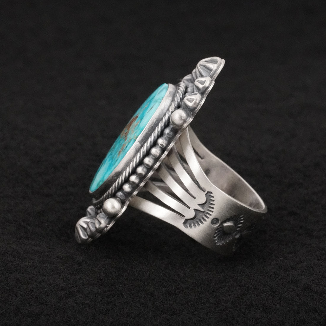 Daniel Benally Turquoise & Sterling Silver Ring Size 9