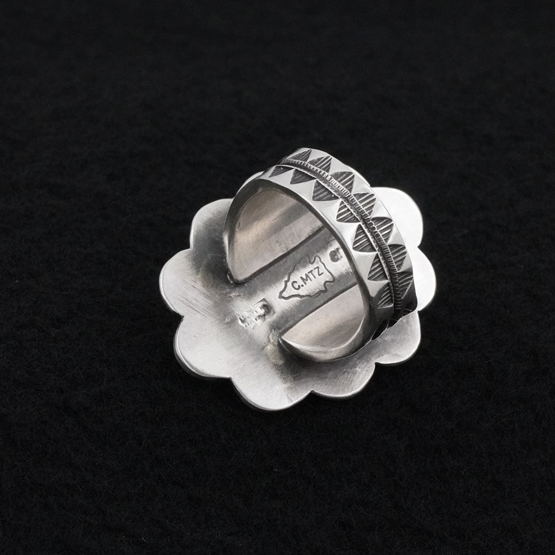 Calvin Martinez Turquoise & Sterling Silver Ring Size 8.5