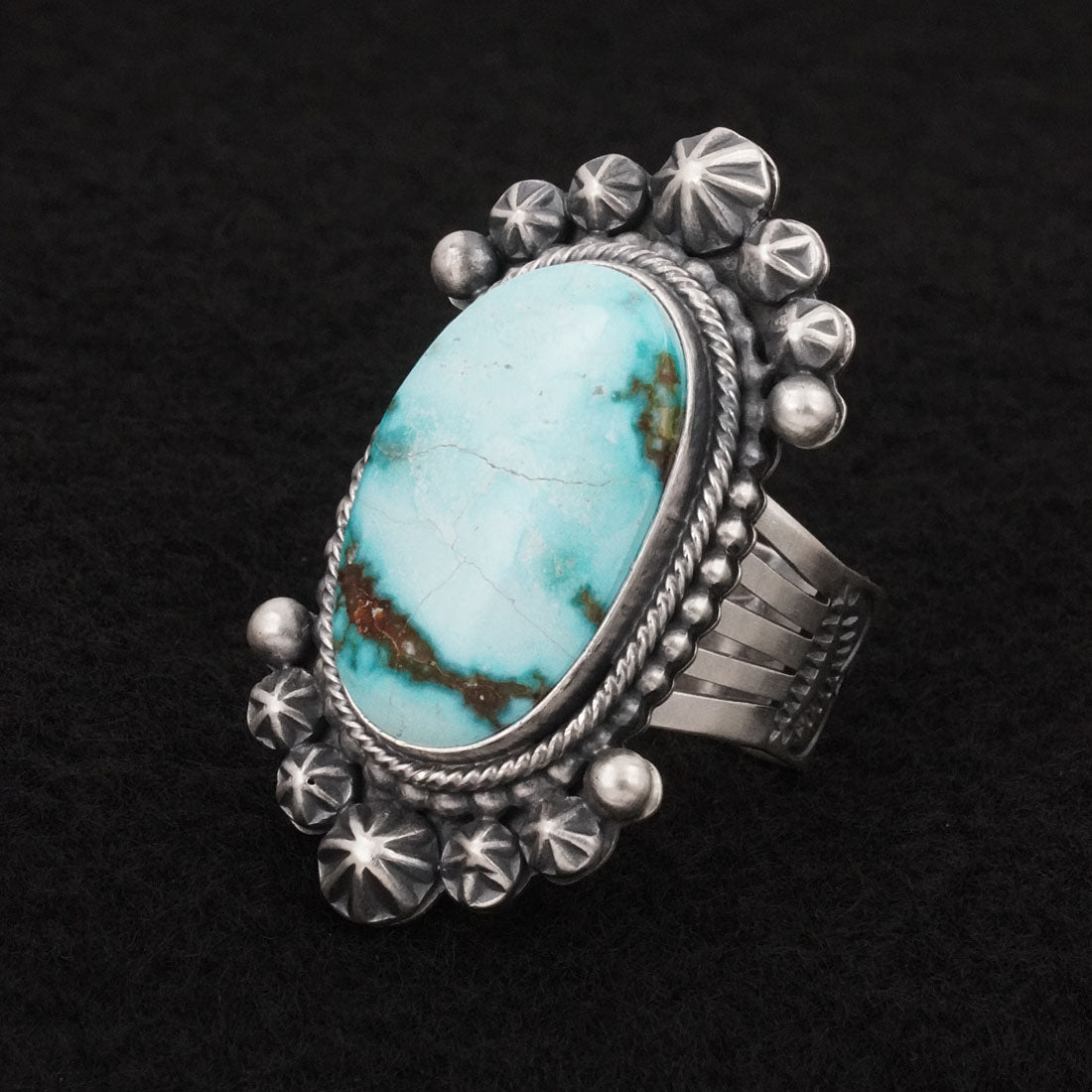 Daniel Benally Turquoise & Sterling Silver Ring Size 9