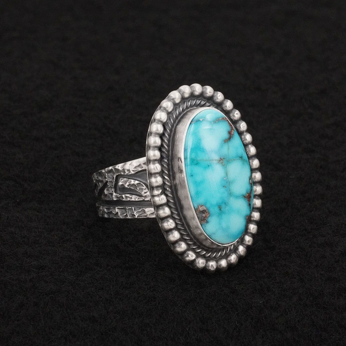 Daniel Benally Turquoise & Sterling Silver Ring Size 8.5