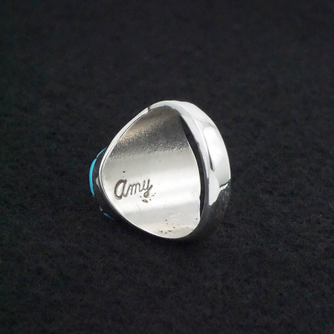 Amy Wesley Turquoise & Sterling Silver Ring Size 11