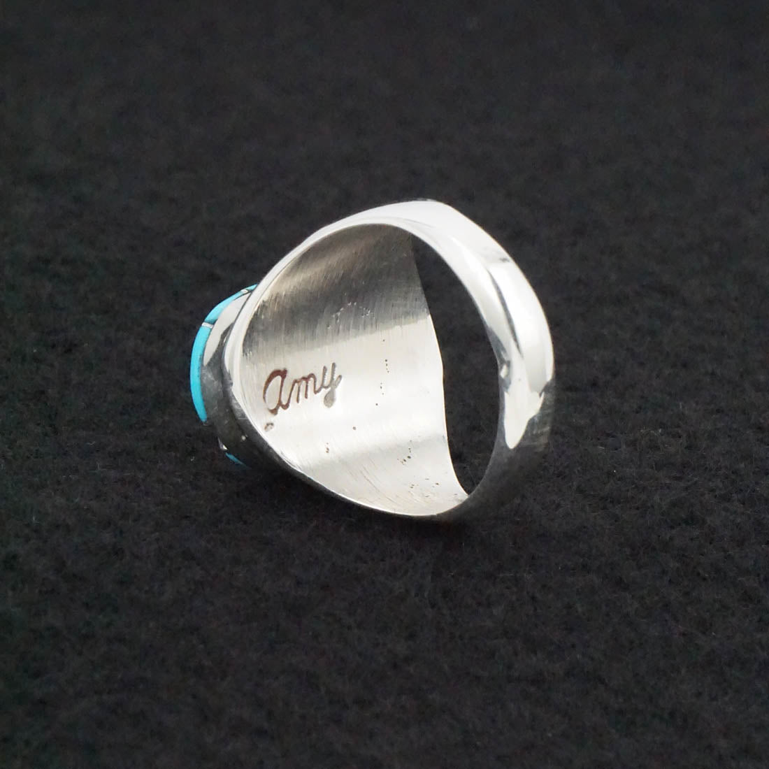 Amy Wesley Turquoise & Sterling Silver Ring Size 10.5