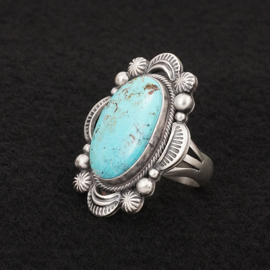 Jackson Hoskie Turquoise & Sterling Silver Ring Size 8