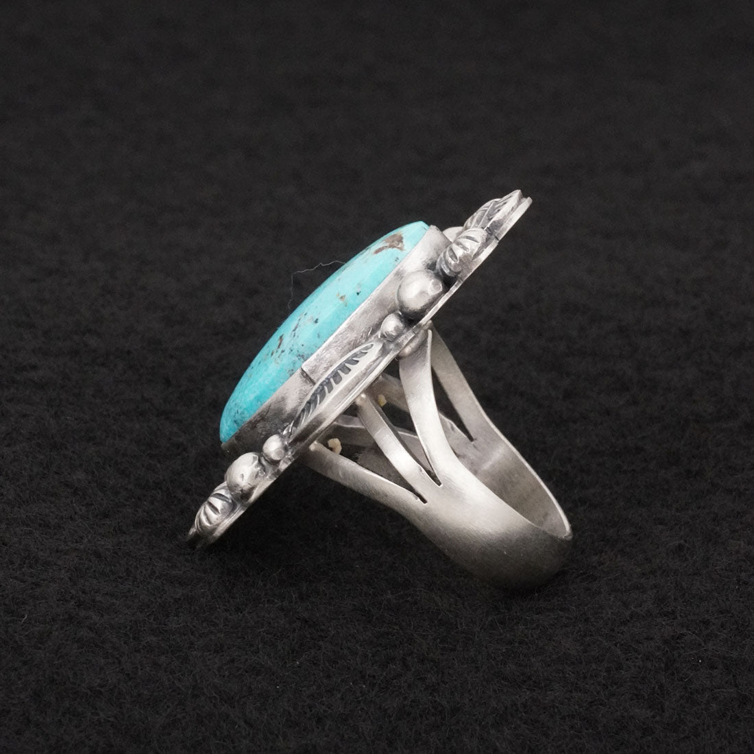 Jackson Hoskie Turquoise & Sterling Silver Ring Size 8
