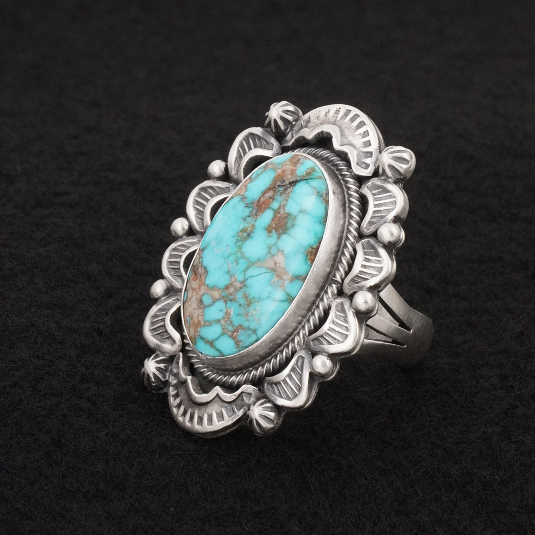 Jackson Hoskie Turquoise & Sterling Silver Ring Size 9