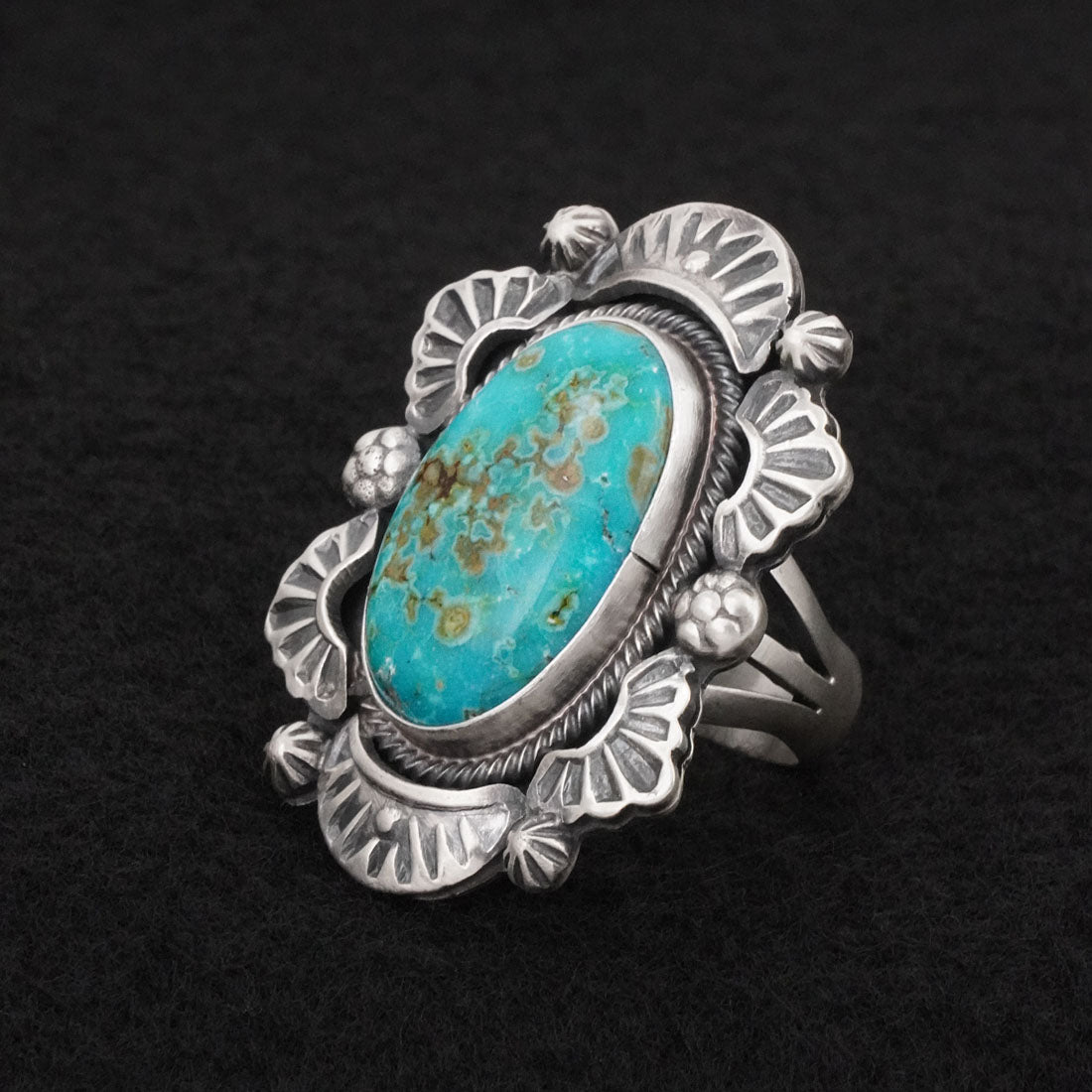 Jackson Hoskie Turquoise & Sterling Silver Ring Size 7.5
