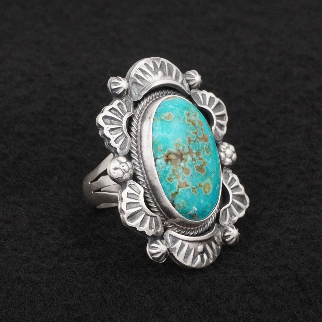 Jackson Hoskie Turquoise & Sterling Silver Ring Size 7.5