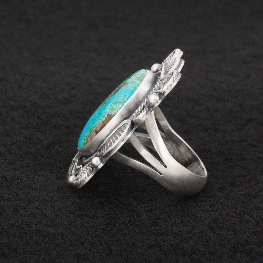 Jackson Hoskie Turquoise & Sterling Silver Ring Size 8