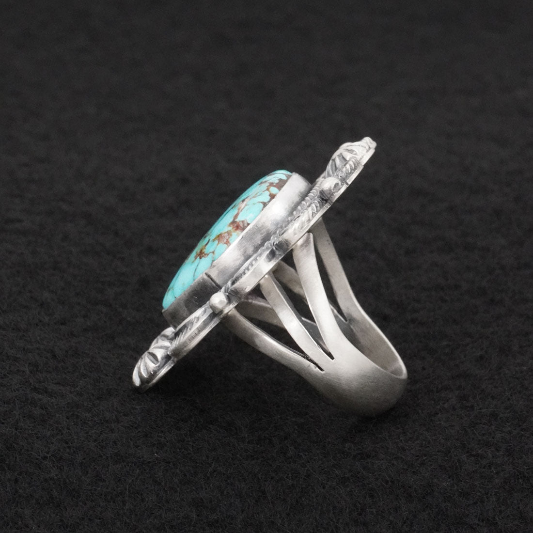 Jackson Hoskie Turquoise & Sterling Silver Ring Size 7