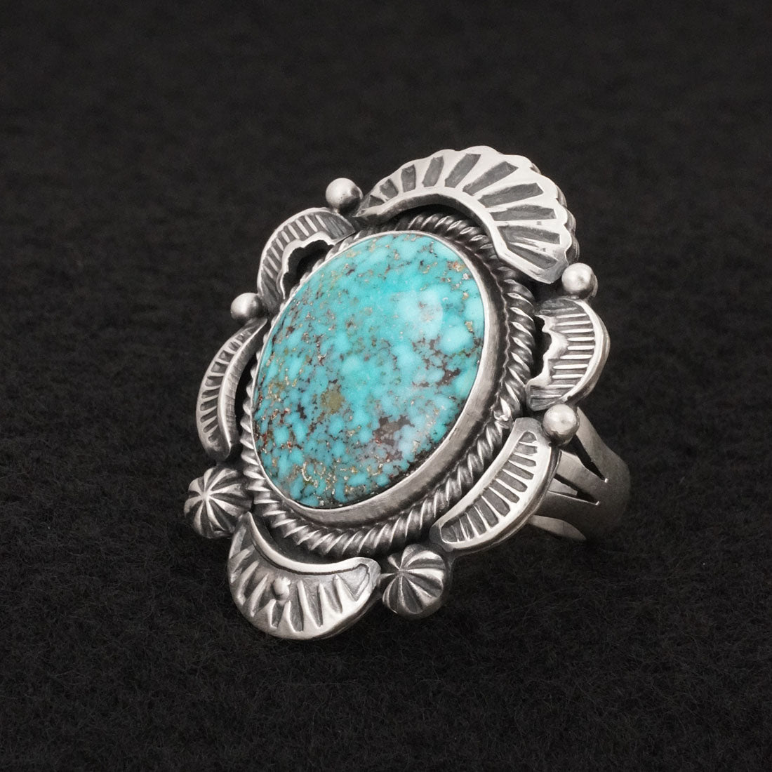 Jackson Hoskie Turquoise & Sterling Silver Ring Size 9