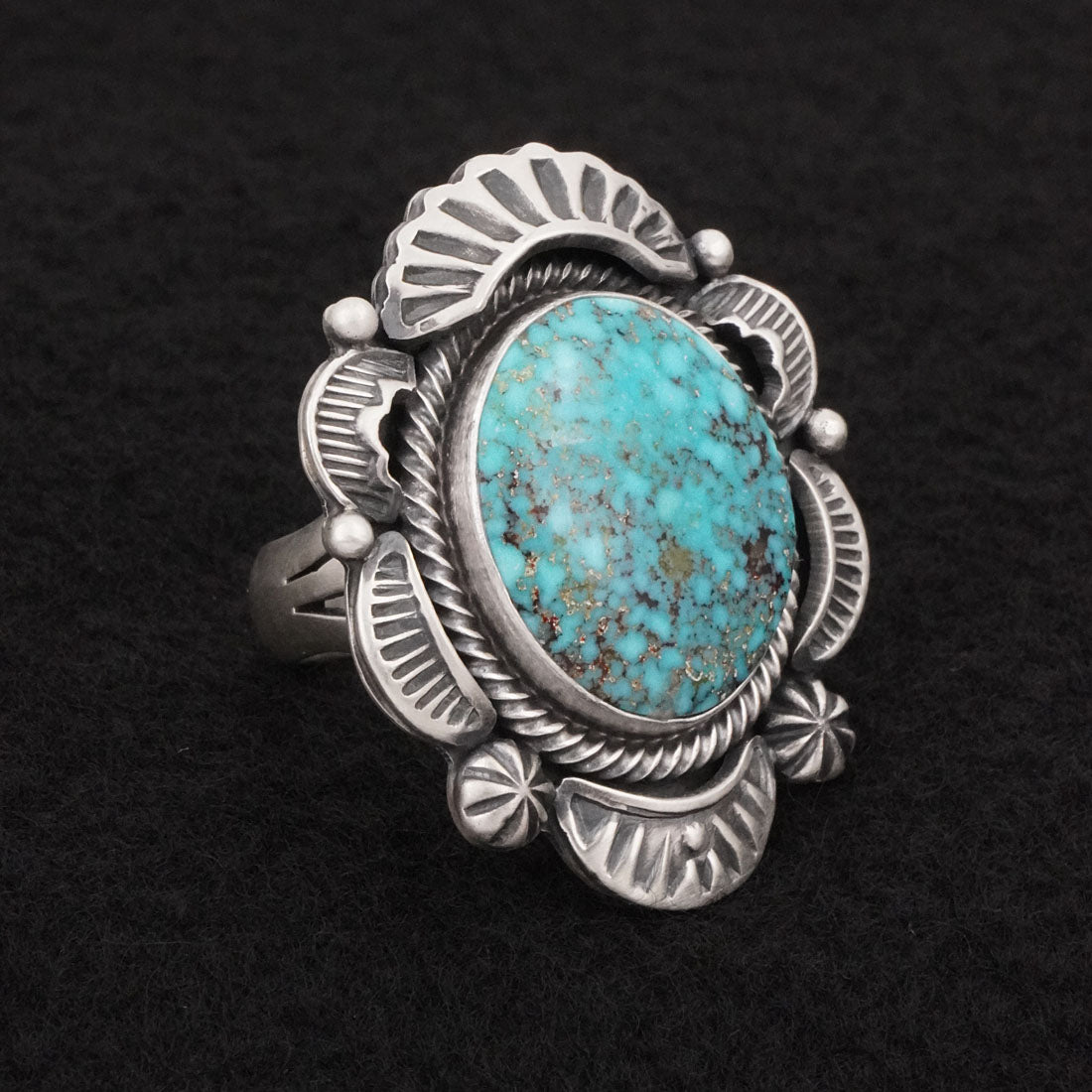 Jackson Hoskie Turquoise & Sterling Silver Ring Size 9