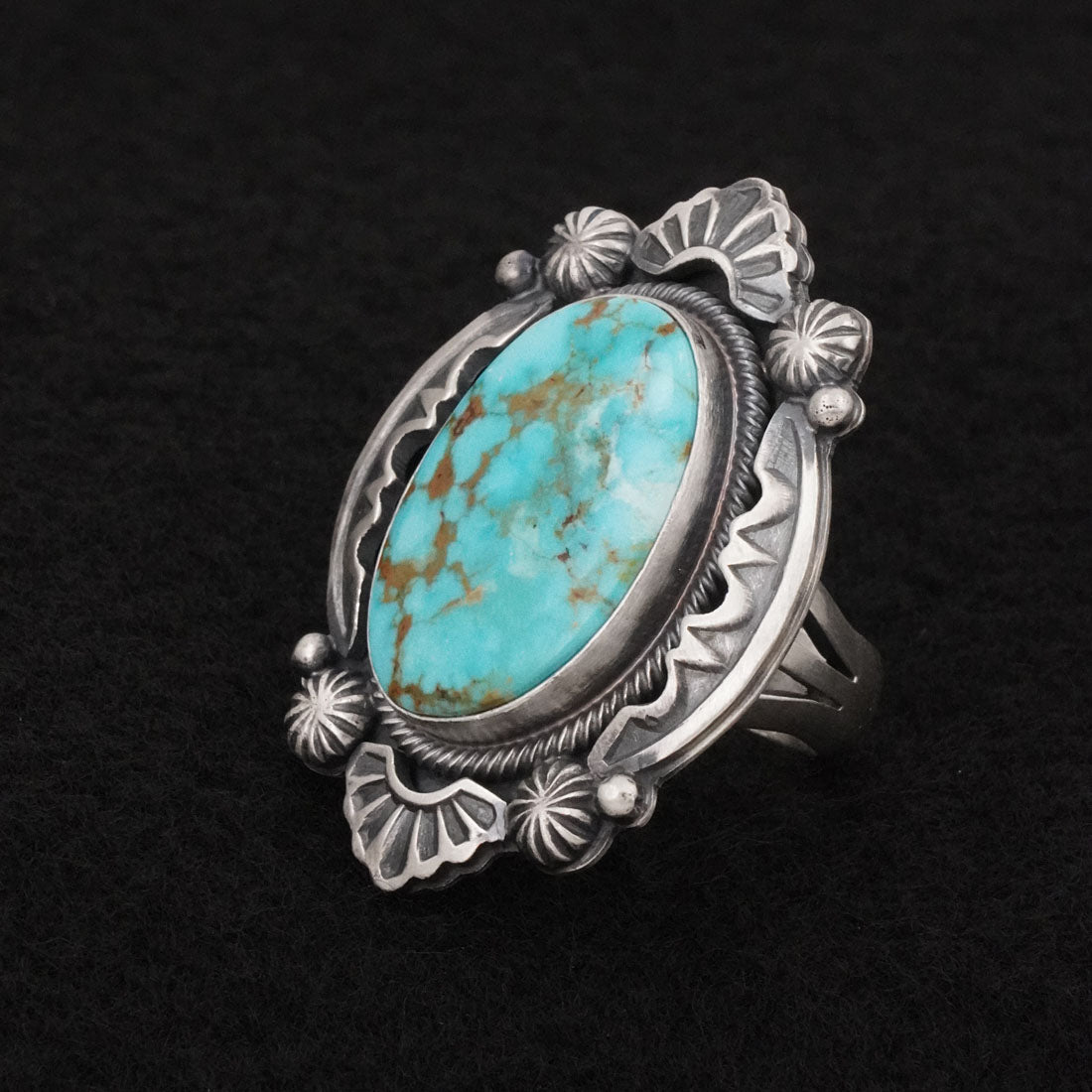 Jackson Hoskie Turquoise & Sterling Silver Ring Size 7