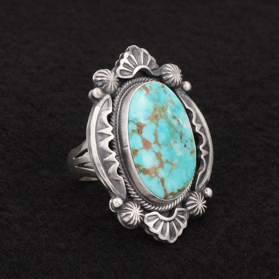 Jackson Hoskie Turquoise & Sterling Silver Ring Size 7