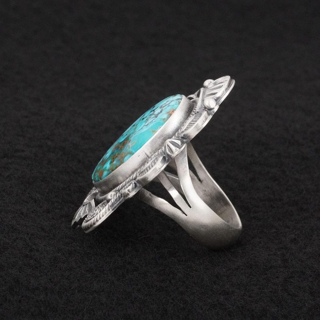 Jackson Hoskie Turquoise & Sterling Silver Ring Size 8