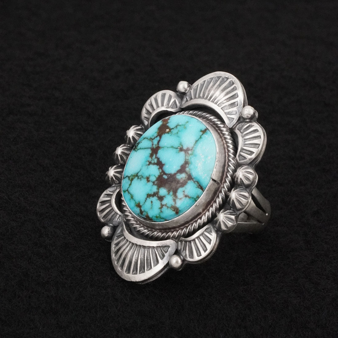 Jackson Hoskie Turquoise & Sterling Silver Ring Size 7