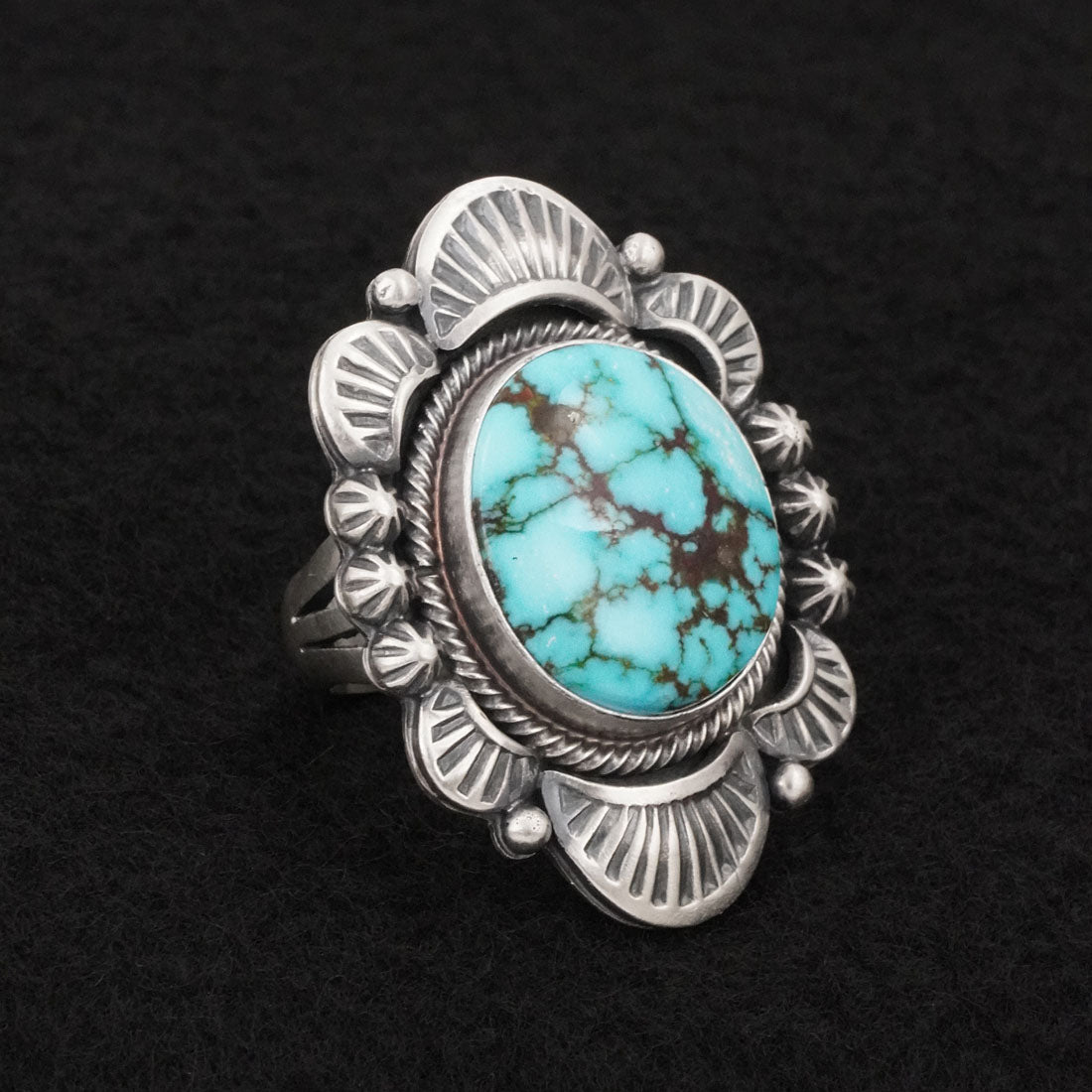 Jackson Hoskie Turquoise & Sterling Silver Ring Size 7