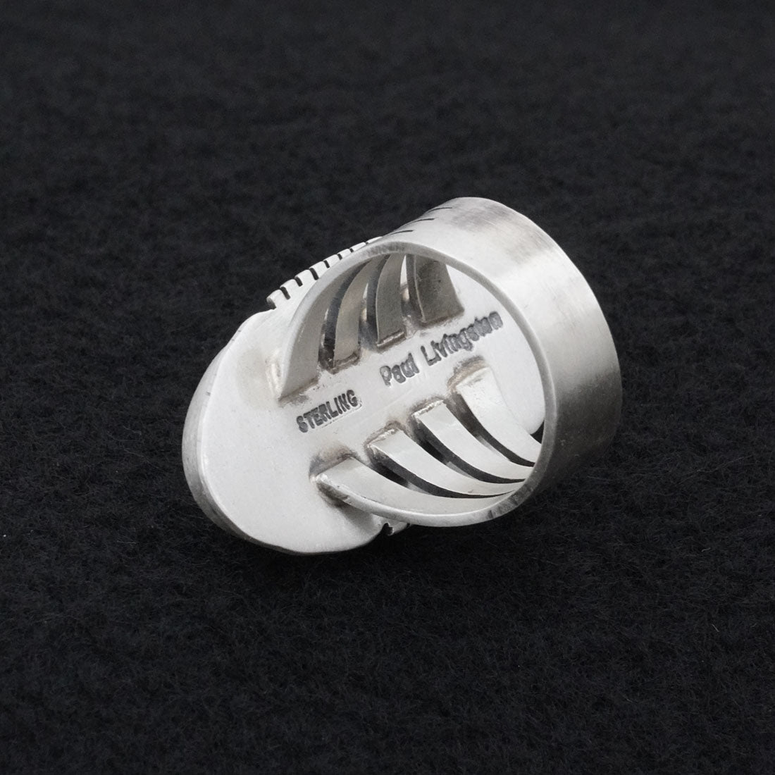 Paul Livingston Turquoise & Sterling Silver Ring Size 7