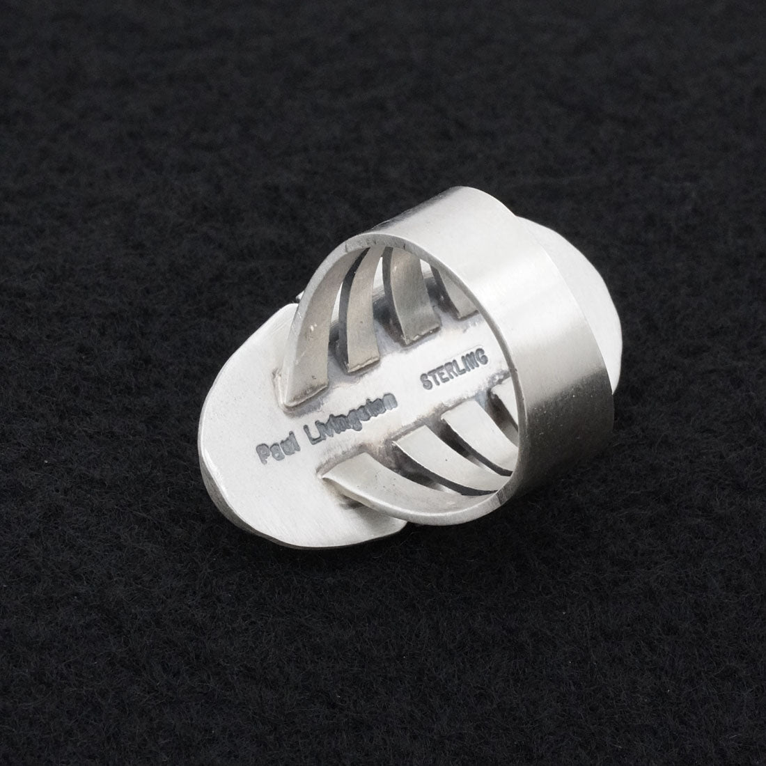 Paul Livingston Turquoise & Sterling Silver Ring Size 8.5