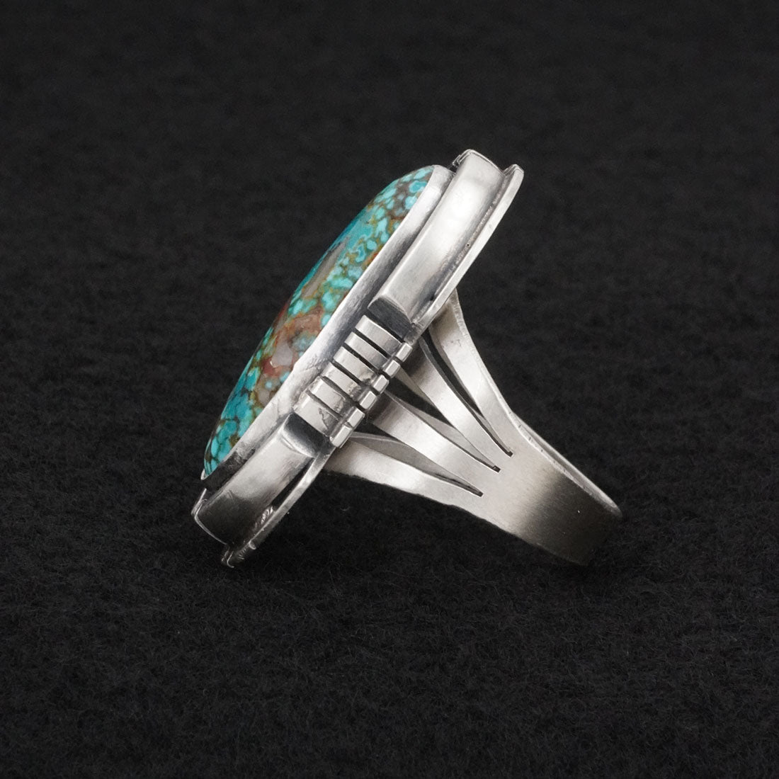 Paul Livingston Turquoise & Sterling Silver Ring Size 9
