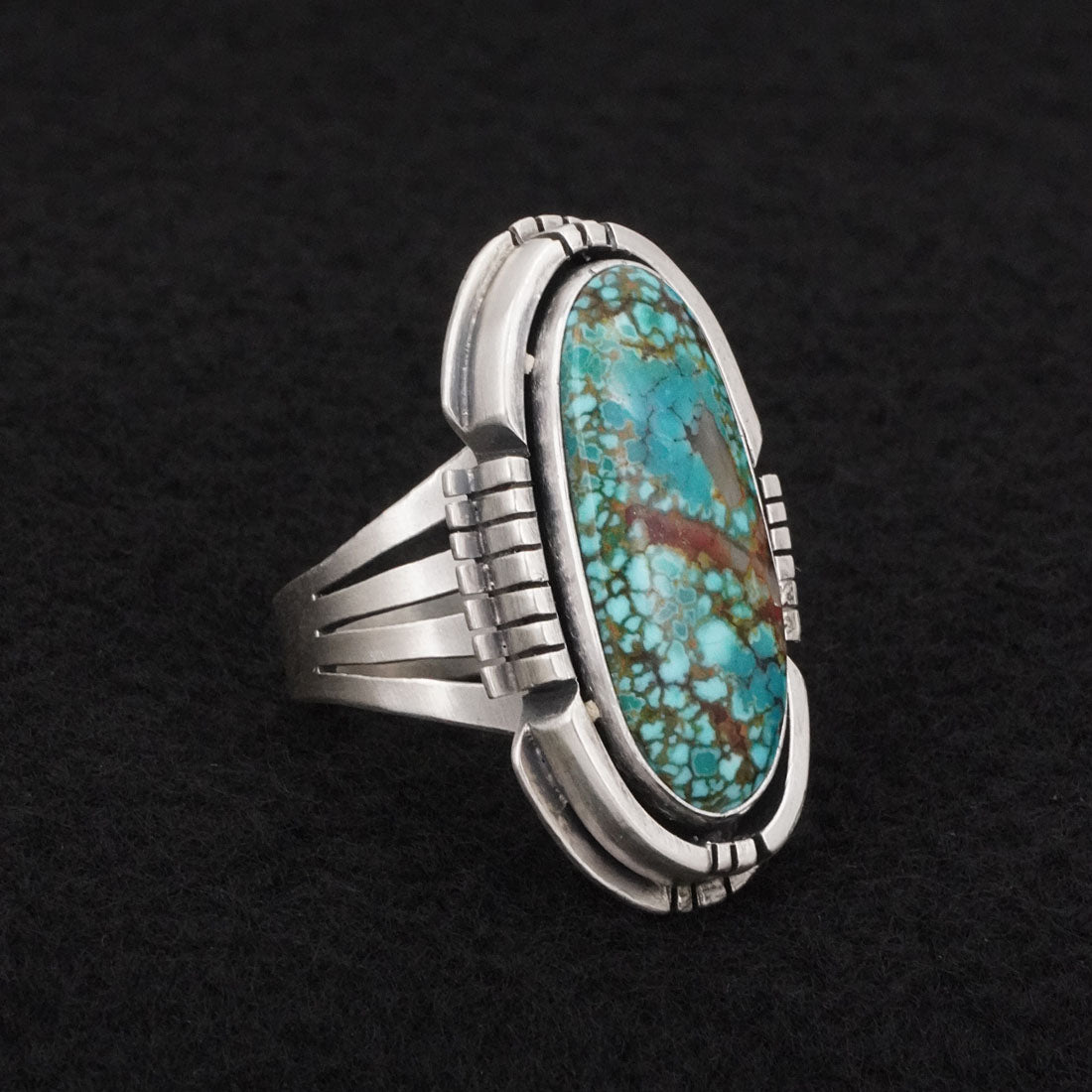 Paul Livingston Turquoise & Sterling Silver Ring Size 9