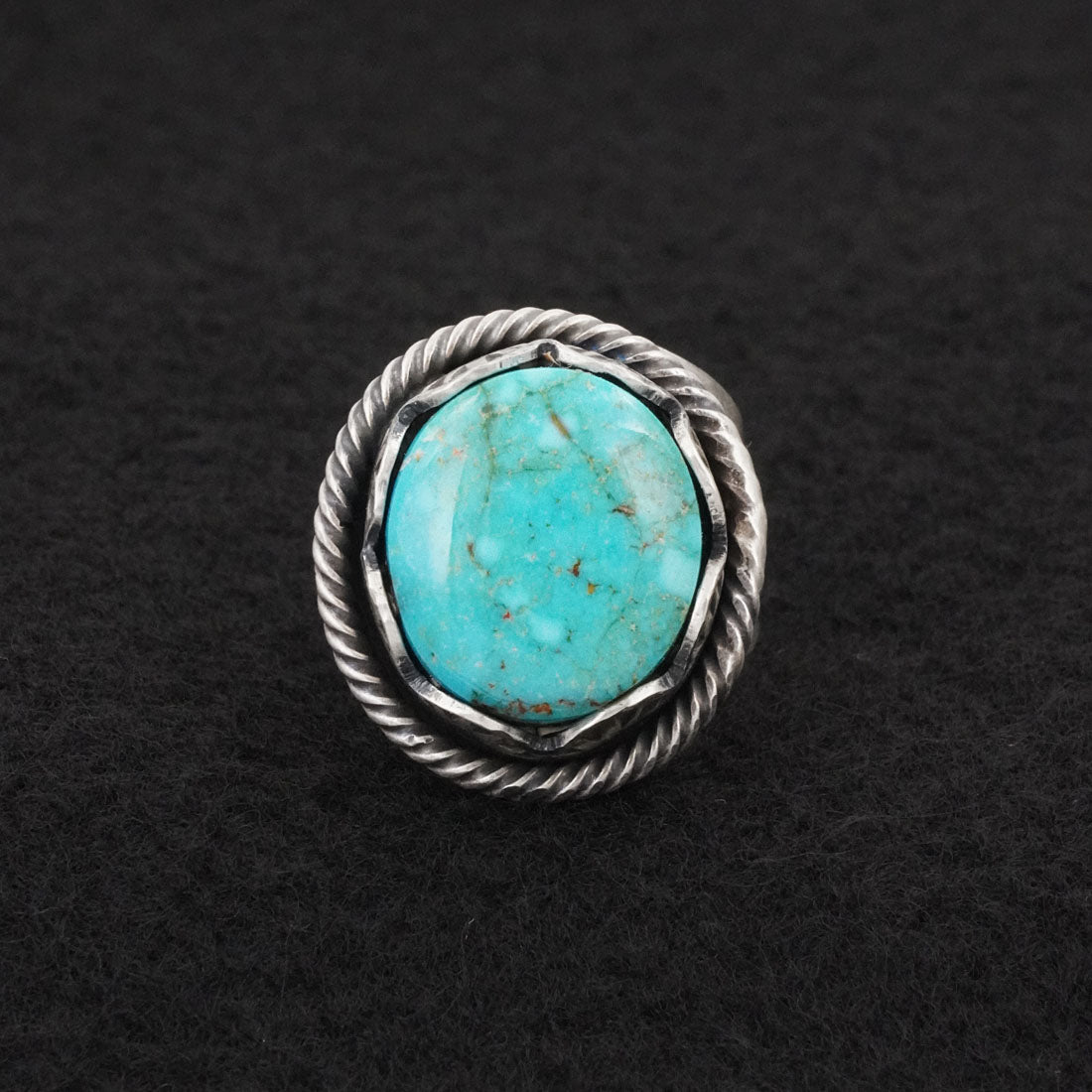 Paul Livingston Turquoise & Sterling Silver Ring Size 6.5