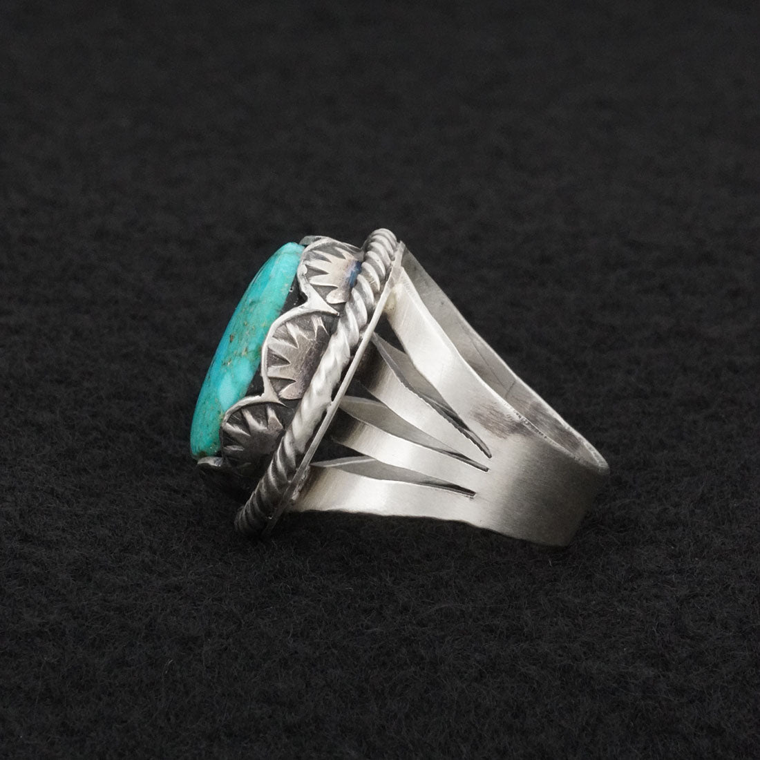 Paul Livingston Turquoise & Sterling Silver Ring Size 6.5