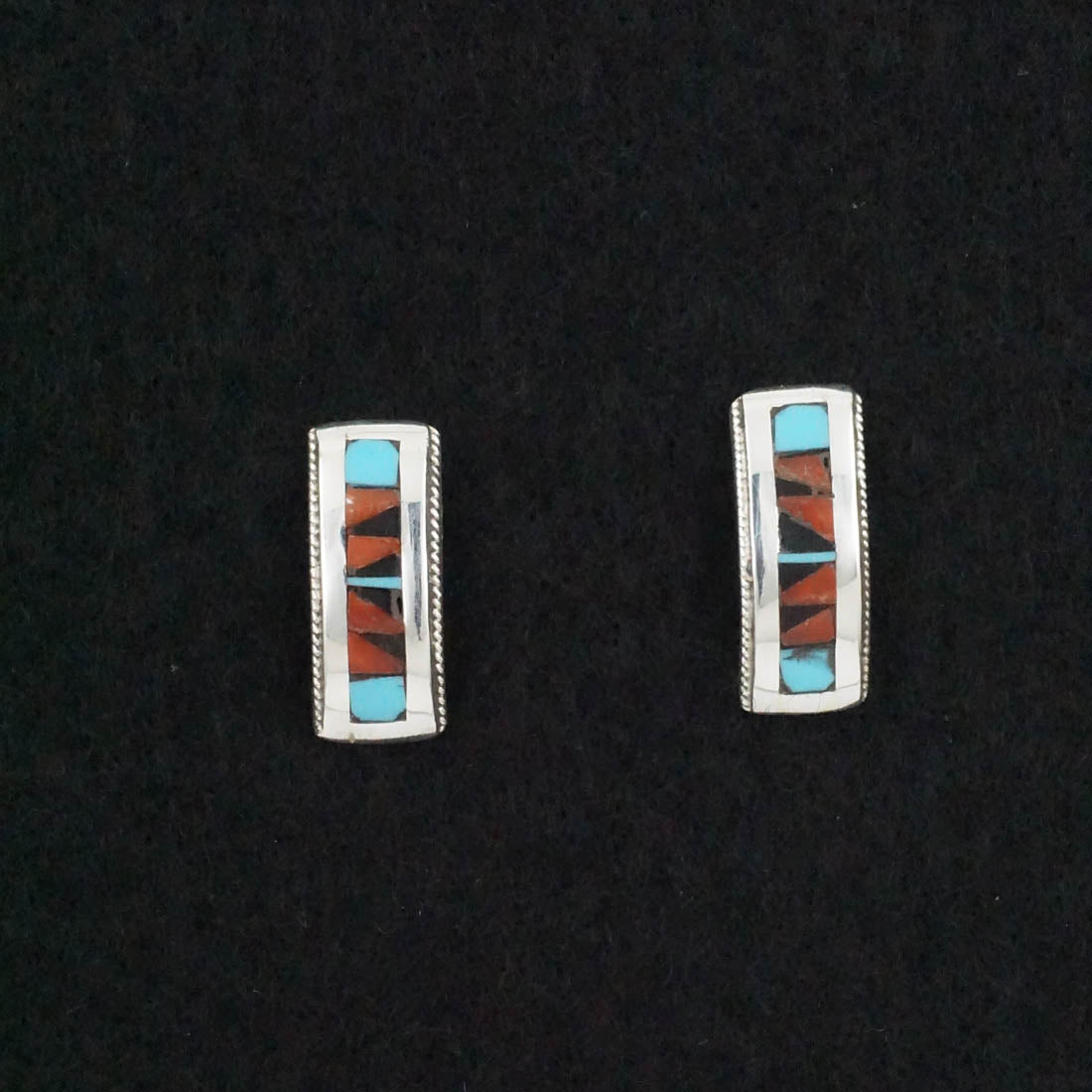 Phil Weahkee Multi-Stone & Sterling Silver Earrings