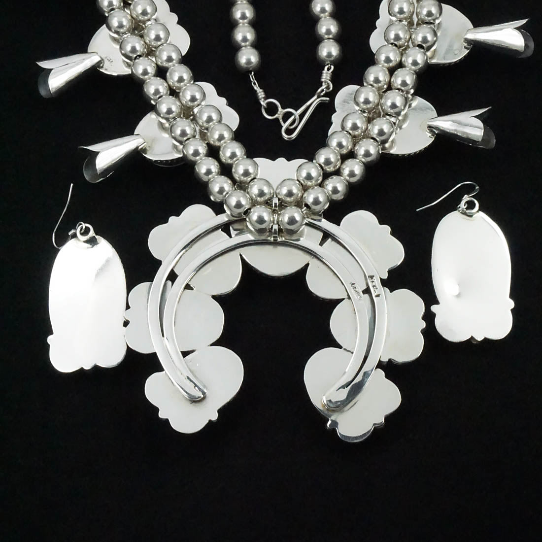 Vernon Johnson Variscite & Sterling Silver Squash Blossom Set