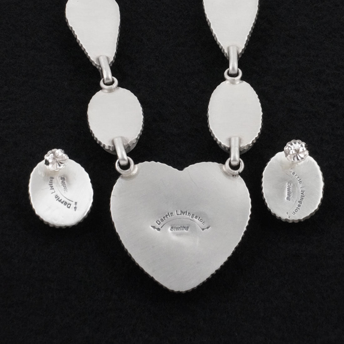 Darrin Livingston Spiny Oyster & Sterling Silver Necklace Set